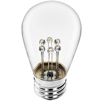 LED S14 Bulb - 1 Watt - 11 Watt Equal - 60 Lumens - 2700 Kelvin - Incandescent Match - Clear - 12 Volt AC - PLT LED-BK-S14-1-12-V