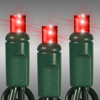 Rolled Mini Light Stringer - 17 ft. - (50) LEDs - Red - 4 in. Bulb Spacing - Green Wire - Tangle-Free Rolls for Quick and Easy Installation - Male to Female Connection - Case of 24 - 120 Volt - Christmas Lite Co. CMS-10078