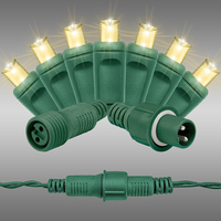 LED Warm White Net Lights - 216 Bulbs - Green Wire - 4 ft. x 6 ft. - 5mm Wide Angle - 15 Max Connections - 120 Volt
