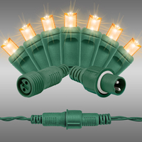 21 ft. Commercial LED Christmas Lights - (50) Warm White Deluxe Bulbs - 5 in. Bulb Spacing - Green Wire - Tangle-Free Rolls for Easy Installation - Male to Female Coaxial Connection - Power Supply Sold Separately - 120 Volt - Christmas Lite Co. CMS-10034
