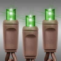 Rolled Mini Light Stringer - 26 ft. - (50) LEDs - Green - 6 in. Bulb Spacing - Brown Wire - Tangle-Free Rolls for Quick and Easy Installation - Male to Female Connection - Case of 24 - 120 Volt - Christmas Lite Co. NG-B50-6BG