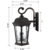 14.5 in. LED Outdoor Wall Sconce Fixture - Flame Lantern - Water Glass Lens - Bronze Finish Thumbnail