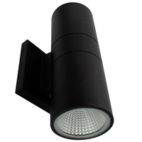 1750 Total Lumens - 20 Watt - Color Selectable LED Outdoor Wall Sconce Fixture - Direct and Indirect Light - Kelvin 2700-3000-3500-4000-5000 - 86 Lumens Per Watt - Black Finish - 120-277 Volt - PLT-12712
