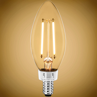 120 Lumens - 1.5 Watt - 2700 Kelvin - LED Chandelier Bulb - 15 Watt Equal - Incandescent Match - Clear - Candelabra Base - 120 Volt - PLT-11825