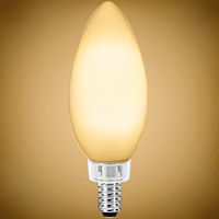 300 Lumens - 3 Watt - 2700 Kelvin - LED Chandelier Bulb - 40 Watt Equal - Incandescent Match - Frosted - Candelabra Base - 120 Volt - PLT-11835