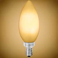 500 Lumens - 4 Watt - 2700 Kelvin - LED Chandelier Bulb - 60 Watt Equal - Incandescent Match - Frosted - Candelabra Base - 120 Volt - PLT-11837