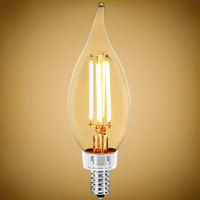 500 Lumens - 4 Watt - 2700 Kelvin - LED Chandelier Bulb - 60 Watt Equal - Incandescent Match - Clear - Candelabra Base - 120 Volt - PLT-11888