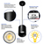5 in. x 4 in. Wattage Selectable LED Pendant Fixture - Black Finish Thumbnail