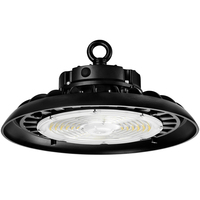 48,000 Lumen Max - 300 Watt Max - Sensor Ready Wattage and Color Selectable UFO LED High Bay Light Fixture - Watts 200-240-300 - Kelvin 3500-4000-5000 - Black Finish - 120-277 Volt - PLT-13139