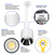6 in. x 6 in. Wattage Selectable LED Pendant Fixture - Chrome Baffle - White Finish Thumbnail