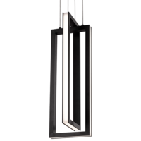 AFX Cole - 6 in. x 24 in. LED Pendant Fixture - 3000 Kelvin - Black Finish - 1700 Lumens - 22 Watt - 9 ft. Adjustable Cables - 90 CRI - 120 Volt - AFX Lighting COLP06L30D1BK