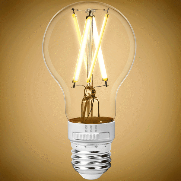 Color Selectable LED A19 Bulb - PLT-12662 - Lit - 2700K, 3000K, 5000K