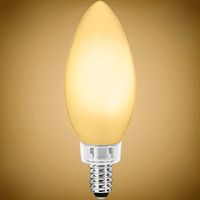250 Lumens - 3 Watt - 2400 Kelvin - LED Chandelier Bulb - 3.8 x 1.4 in. - 25 Watt Equal - Candle Glow - Frosted - Candelabra Base - 92 CRI - 120 Volt - PLT-12799