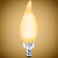 250 Lumens - 3 Watt - 2400 Kelvin - LED Chandelier Bulb - 4.3 x 1.4 in. - 25 Watt Equal - Candle Glow - Frosted - Candelabra Base - 92 CRI - 120 Volt - PLT-12811