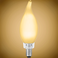 300 Lumens - 3.5 Watt - 2400 Kelvin - LED Chandelier Bulb - 4.3 x 1.4 in. - 40 Watt Equal - Candle Glow - Frosted - Candelabra Base - 92 CRI - 120 Volt - PLT-12815