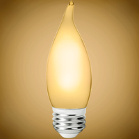 300 Lumens - 3.5 Watt - 2400 Kelvin - LED Chandelier Bulb - 4.3 x 1.4 in. - 40 Watt Equal - Candle Glow - Frosted - Medium Base - 92 CRI - 120 Volt - PLT-12817