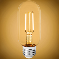 230 Lumens - 4 Watt - 2200 Kelvin - LED Radio Style Vintage Light Bulb - 25 Watt Equal - Candle Glow - Clear - 120 Volt - PLT-12678