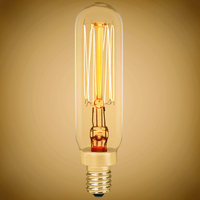 25 Watt - Vintage Antique Light Bulb - T6 Tubular Style - 3.3 in. Height - Candelabra Base - Squirrel Cage Filament - Tinted