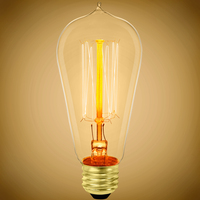 40 Watt - Edison Bulb - Incandescent Vintage Light Bulb - 205 Lumens - Medium Base - Amber Tinted - 120 Volt - PLT-40003