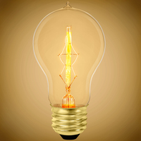 40 Watt - Victorian Bulb - 4.2 in. Length - Vintage Light Bulb - Amber Tinted - A17 - PLT-40007