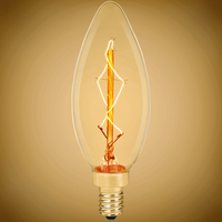 40 Watt - Tinted - Straight Tip - CA10 Incandescent Chandelier Bulb - Candelabra Base - 120 Volt - PLT-40013