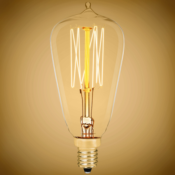 25 Watt - Vintage Antique Light Bulb - ST38 - Lit