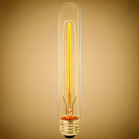 60 Watt - Vintage Antique Light Bulb - T30 Tubular Style - 7.3 in. Height - Medium Base - Hairpin Filament - Tinted