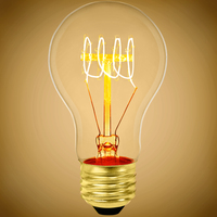 40 Watt - Victorian Bulb - 4.75 in. Length - Vintage Light Bulb - Amber Tinted - A19 - PLT-40029