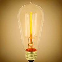 40 Watt - Edison Bulb - Incandescent Vintage Light Bulb - 190 Lumens - Medium Base - Amber Tint - 120 Volts - PLT Solutions - PLT-40040