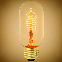 40 Watt - 135 Lumens - Incandescent Radio Style Vintage Light Bulb - Medium Bulb - Amber Tinted - 120 Volt - PLT-40033