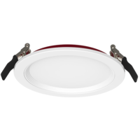 1368 Lumens - 15 Watt - 6 in. Color Selectable Fire Rated LED Downlight Fixture - Hardwire - Kelvin 2700-3000-3500-4000-5000 - 120 Watt Incandescent Equal - Stepped Baffle - Round - White Trim - 90 CRI - 120 Volt - Halco 89205