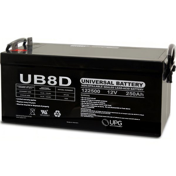 UPG UB-8D AGM - AGM Battery - Sealed Lead Acid - 12 Volt - 250 Ah Capacity - L4 Terminal