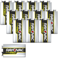 Rayovac Ultra Pro - 9V Size - Alkaline Battery - Industrial Grade - 12 Pack - AL9V-12PPJ