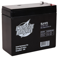 Interstate Batteries SLA1075 - AGM Battery - 12 Volt - 8 Ah - F1 Terminal