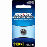 Rayovac - 303/357 Size - Silver Oxide Button Battery - 1.5 Volt - For Watches and Calculators - 303/357/1ZM