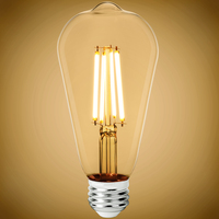 1000 Lumens - 9 Watt - 2700 Kelvin - LED Edison Bulb - 5.5 in. x 2.5 in. - 75 Watt Equal - 120 Volt - PLT-12676