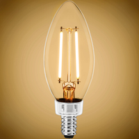 120 Lumens - 1.5 Watt - 2700 Kelvin - LED Chandelier Bulb - 15 Watt Equal - Incandescent Match - Clear - Candelabra Base - 120 Volt - PLT-11825