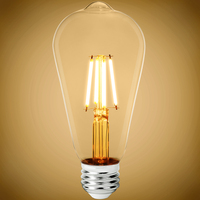 1000 Lumens - 10 Watt - 2700 Kelvin - LED Edison Filament Bulb - 5.5 in. x 2.5 in. - Clear - 75 Watt Equal - 90 CRI - 120 Volt - PLT-13268