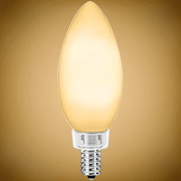 150 Lumens - 2 Watt - 2700 Kelvin - LED Chandelier Bulb - 25 Watt Equal - Incandescent Match - Frosted - Candelabra Base - 120 Volt - PLT-11827