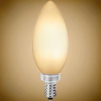 300 Lumens - 3 Watt - 3000 Kelvin - LED Chandelier Bulb - 40 Watt Equal - Halogen Match - Frosted - Candelabra Base - 120 Volt - PLT-11836