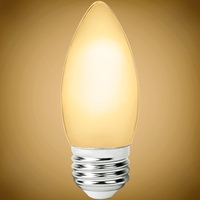 250 Lumens - 3 Watt - 2400 Kelvin - LED Chandelier Bulb - 3.6 x 1.4  in. - 25 Watt Equal - Candle Glow - Frosted - Medium Base - 92 CRI - 120 Volt - PLT-12801