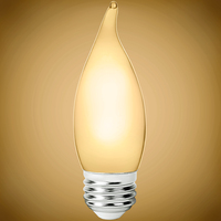 250 Lumens - 3 Watt - 2400 Kelvin - LED Chandelier Bulb - 4.3 x 1.4 in. - 25 Watt Equal - Candle Glow - Frosted - Medium Base - 92 CRI - 120 Volt - PLT-12813