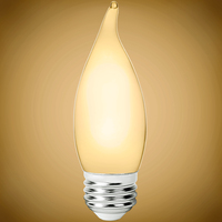 300 Lumens - 3.5 Watt - 2400 Kelvin - LED Chandelier Bulb - 4.3 x 1.4 in. - 40 Watt Equal - Candle Glow - Frosted - Medium Base - 92 CRI - 120 Volt - PLT-12817