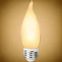 500 Lumens - 5.5 Watt - 2400 Kelvin - LED Chandelier Bulb - 4.3 x 1.4 in. - 60 Watt Equal - Candle Glow - Frosted - Medium Base - 92 CRI - 120 Volt - PLT-12821