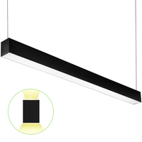 4 ft. Color Selectable Architectural LED Linear Fixture - Up/Down Light - 6200 Total Lumens - Black - Linkable - 50 Watt - Kelvin 3500-4000-5000 - 120-277 Volt - PLT-80074