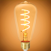 250 Lumens - 4 Watt - 2200 Kelvin - LED Edison Bulb - 5.5 in. x 2.52 in. - 25 Watt Equal - 120 Volt - PLTS-12100
