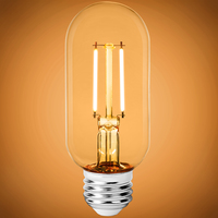 230 Lumens - 4 Watt - 2200 Kelvin - LED Radio Style Vintage Light Bulb - 25 Watt Equal - Candle Glow - Clear - 120 Volt - PLT-12678