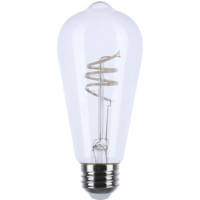 500 Lumens - 6 Watt - 2700 Kelvin - LED Edison Filament Bulb - 5.3 in. x 2.3 in. - Clear - Gray Filament - 40 Watt Equal - 93 CRI - 120 Volt - Satco S11520