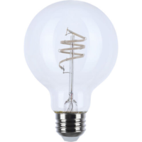 3.15 in. Dia. - LED G25 Filament Globe - 6 Watt - 60 Watt Equal - Soft White - Clear - Gray Filament - 500 Lumens - 2700 Kelvin - Medium Base - 93 CRI - 120 Volt - Satco S11522