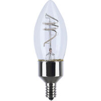 350 Lumens - 4 Watt - 2700 Kelvin - LED Chandelier Filament Bulb - 3.9 in. x 1.4 in. - Clear - Gray Filament - 40 Watt Equal - Soft White - Candelabra Base - 93 CRI - 120 Volt - Satco S11525